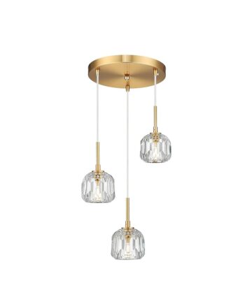Beckham 4L Chandelier White Linen Fabric shades